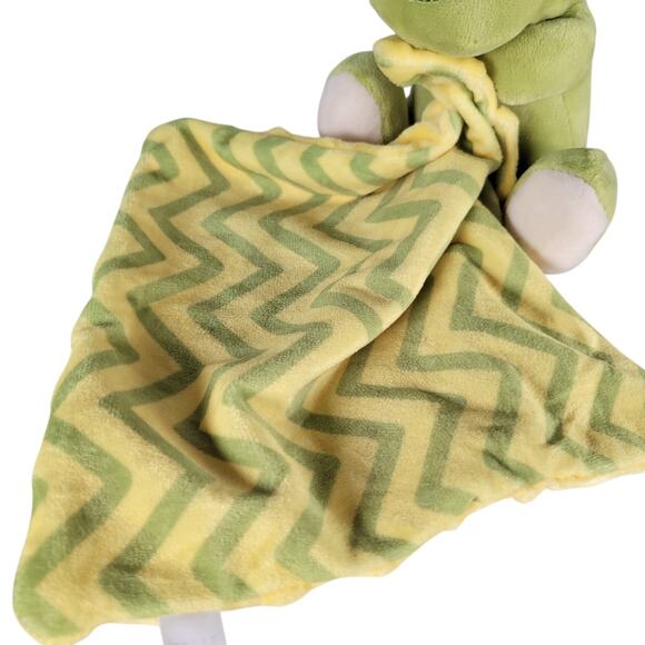 Triceratops Plush Dinosaur Baby Lovey Blanket Green Yellow 8"x8" Walgreens - Picture 5 of 16